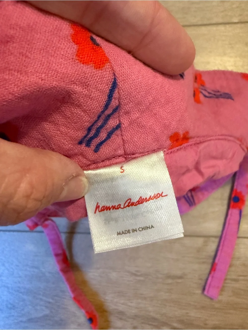 Hanna Andersson Pink Floral Sun Bucket Hat with Ties